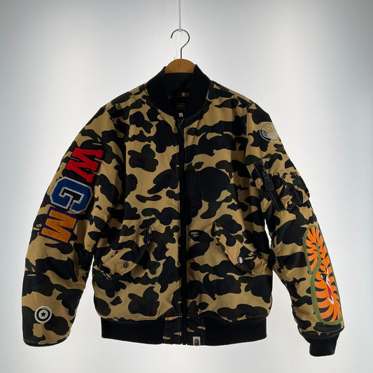 【中古品】【メンズ】 A BATHING APE ア ベイシング エイプ 001HJD301009X 1ST CAMO SHARK MA-1 シャーク エムエーワン ジャケット アウター コート 古着 142-260603-mh-12-fuz サイズ：S カラー：カモ 万代Net店