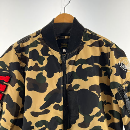 【中古品】【メンズ】 A BATHING APE ア ベイシング エイプ 001HJD301009X 1ST CAMO SHARK MA-1 シャーク エムエーワン ジャケット アウター コート 古着 142-260603-mh-12-fuz サイズ：S カラー：カモ 万代Net店