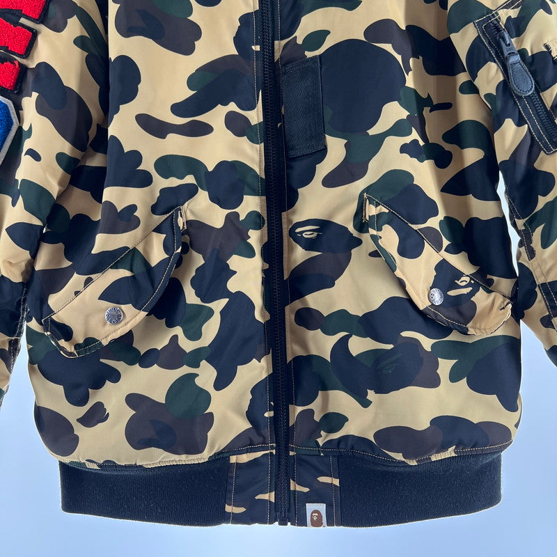 【中古品】【メンズ】 A BATHING APE ア ベイシング エイプ 001HJD301009X 1ST CAMO SHARK MA-1 シャーク エムエーワン ジャケット アウター コート 古着 142-260603-mh-12-fuz サイズ：S カラー：カモ 万代Net店