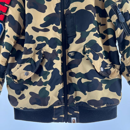 【中古品】【メンズ】 A BATHING APE ア ベイシング エイプ 001HJD301009X 1ST CAMO SHARK MA-1 シャーク エムエーワン ジャケット アウター コート 古着 142-260603-mh-12-fuz サイズ：S カラー：カモ 万代Net店