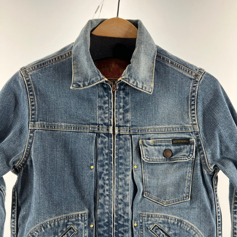 【中古品】【メンズ】 HYSTERIC GLAMOUR ヒステリックグラマー 0221AB08 ジップアップ デニム ジャケット アウター コート 古着 140-260603-mh-10-fuz サイズ：S カラー：インディゴ 万代Net店