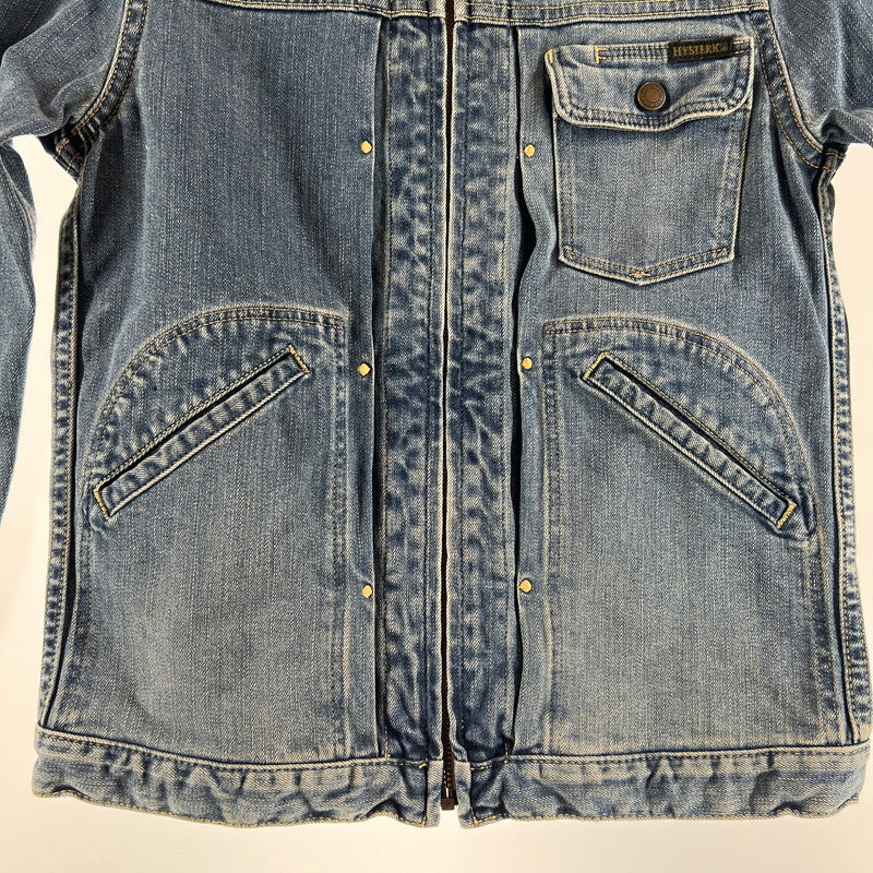 【中古品】【メンズ】 HYSTERIC GLAMOUR ヒステリックグラマー 0221AB08 ジップアップ デニム ジャケット アウター コート 古着 140-260603-mh-10-fuz サイズ：S カラー：インディゴ 万代Net店
