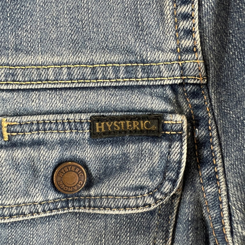 【中古品】【メンズ】 HYSTERIC GLAMOUR ヒステリックグラマー 0221AB08 ジップアップ デニム ジャケット アウター コート 古着 140-260603-mh-10-fuz サイズ：S カラー：インディゴ 万代Net店