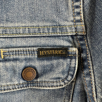 【中古品】【メンズ】 HYSTERIC GLAMOUR ヒステリックグラマー 0221AB08 ジップアップ デニム ジャケット アウター コート 古着 140-260603-mh-10-fuz サイズ：S カラー：インディゴ 万代Net店