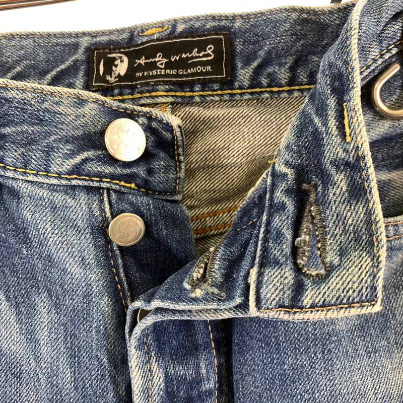 【中古品】【メンズ】 HYSTERIC GLAMOUR×ANDY WARHOL ヒステリックグラマー×アンディ・ウォーホル 151-260603-ny-09-fuzh サイズ：XS カラー：インディゴ 万代Net店