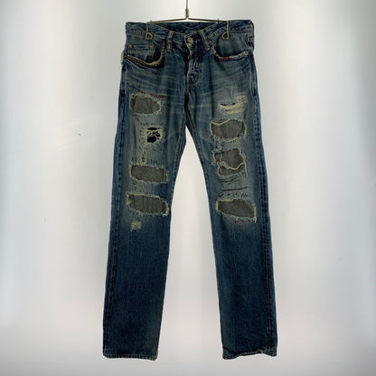 【中古品】【メンズ】 HYSTERIC GLAMOUR ヒステリックグラマー 0203AP10 HSR加工 151-260603-ny-06-fuzh サイズ：28 カラー：インディゴ 万代Net店
