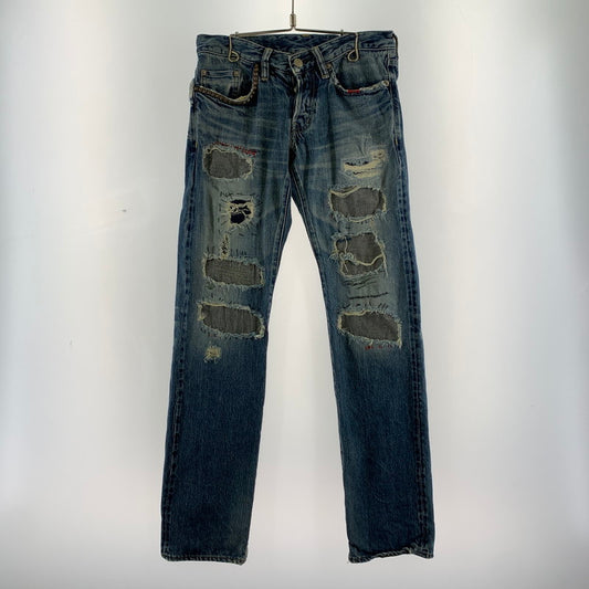 【中古品】【メンズ】 HYSTERIC GLAMOUR ヒステリックグラマー 0203AP10 HSR加工 151-260603-ny-06-fuzh サイズ：28 カラー：インディゴ 万代Net店