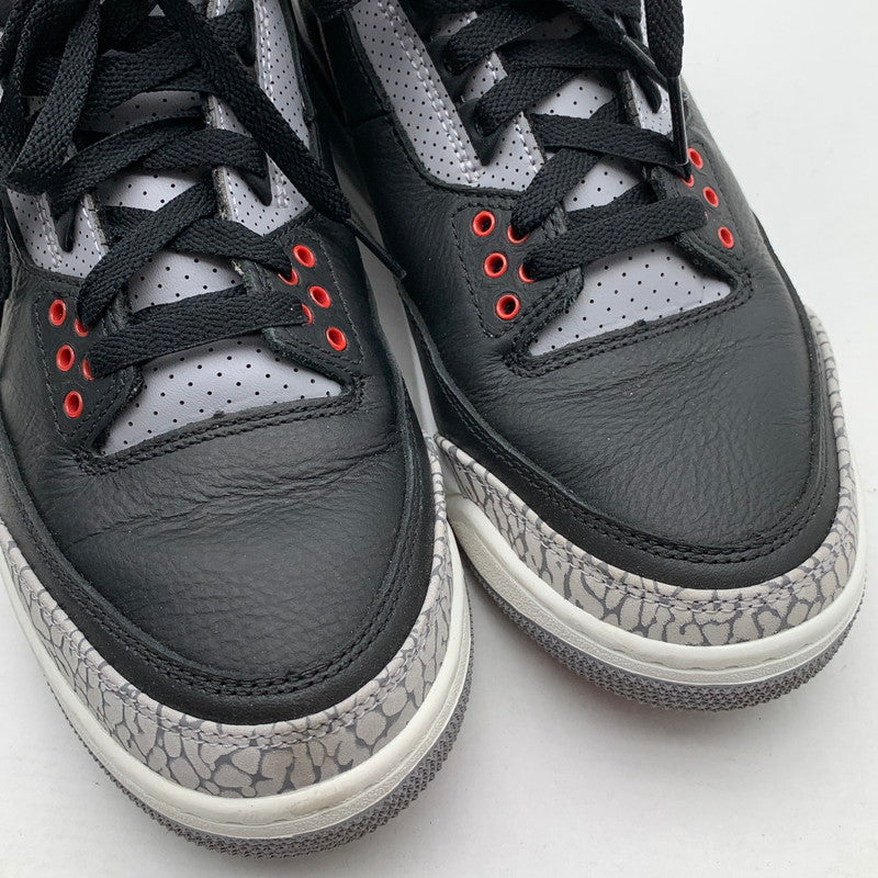 【中古品】【メンズ】 NIKE DN3707-010 AIR JORDAN 3 RETRO "BLACK CEMENT" (2024) ナイキ エアジョーダン3 レトロ "ブラックセメント" スニーカー 160-260530-gm-32-fuz サイズ：26.5cm カラー：ブラック 万代Net店