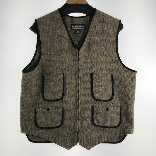 【中古品】【メンズ】 WOOLRICH ウールリッチ WOOL VEST BEIGE ベスト メンズ SIZE:L ヘリンボーン 00S 144-260529-io-08-fuzh 万代Net店