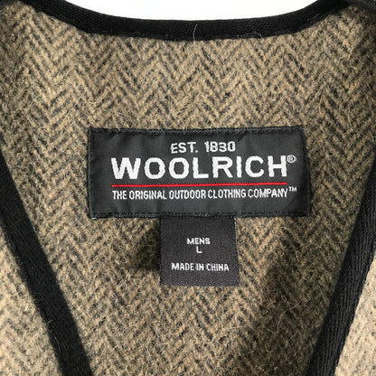 【中古品】【メンズ】 WOOLRICH ウールリッチ WOOL VEST BEIGE ベスト メンズ SIZE:L ヘリンボーン 00S 144-260529-io-08-fuzh 万代Net店
