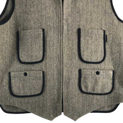 【中古品】【メンズ】 WOOLRICH ウールリッチ WOOL VEST BEIGE ベスト メンズ SIZE:L ヘリンボーン 00S 144-260529-io-08-fuzh 万代Net店