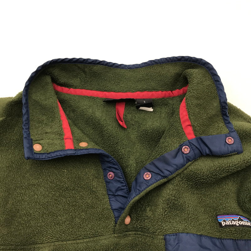 【中古品】【メンズ】 PATAGONIA パタゴニア SNAP FLEECE PULLOVER フリース ジャケット プルオーバー アウター 古着 144-260610-mh-02-fuzh サイズ：L カラー：カーキ 万代Net店