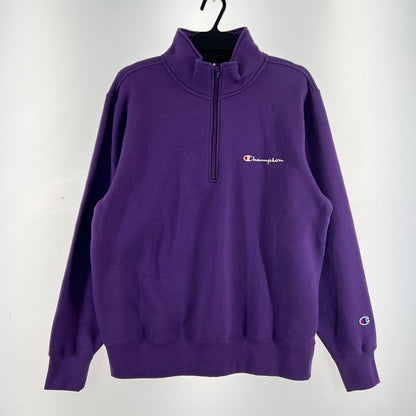 【中古品】【メンズ】 CHAMPION チャンピオン SWEATSHIRT PURPLE SIZE:L ハーフジップ スタンドカラー スウェットシャツ ※使用感有 148-260919-io-10-fuzh カラー：パープル 万代Net店