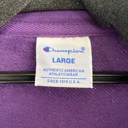 【中古品】【メンズ】 CHAMPION チャンピオン SWEATSHIRT PURPLE SIZE:L ハーフジップ スタンドカラー スウェットシャツ ※使用感有 148-260919-io-10-fuzh カラー：パープル 万代Net店