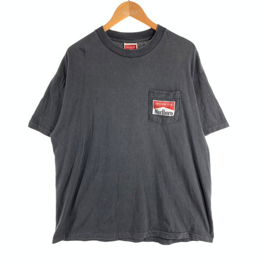 【中古品】【メンズ】 MARLBORO SNAKE PASS SS POCKET TEE マルボロ スネークパス 半袖Tシャツ カットソー シングルステッチ 90s 145-260531-gm-03-fuz サイズ：XL カラー：ブラック グレー 万代Net店