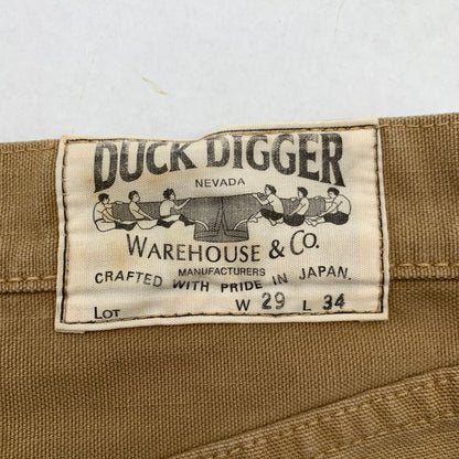 【中古品】【メンズ】 WAREHOUSE ウエア ハウス DUCK DIGGER ダック ディガー ワークパンツ ボトムス パンツ 古着 156-260608-mh-10-fuzh サイズ：29 カラー：ブラウン 万代Net店