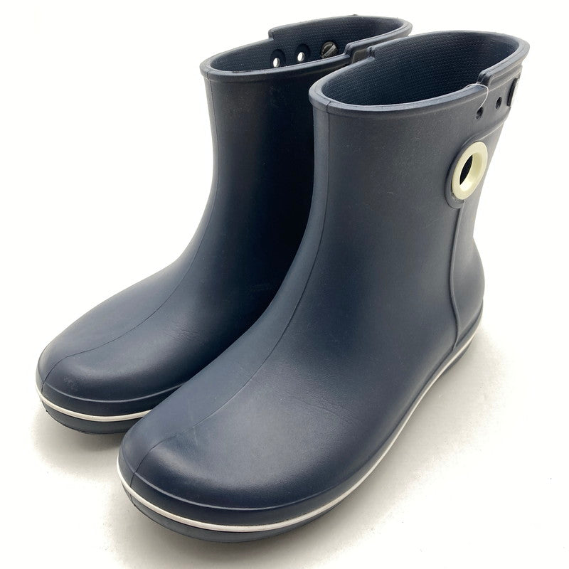 【中古品】【レディース】 Crocs クロックス 15769 ショート丈 レインブーツ 靴 165-260929-vt-81-fuzh サイズ：w10 カラー：ネイビー 万代Net店