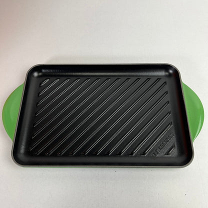 【中古美品】 E CREUSET ル・クルーゼ グリルパン グリル鍋 グリル レクタンギュラー BAMBOO GREEN 20202 32cm 098-260607-mh-12-fuz 万代Net店