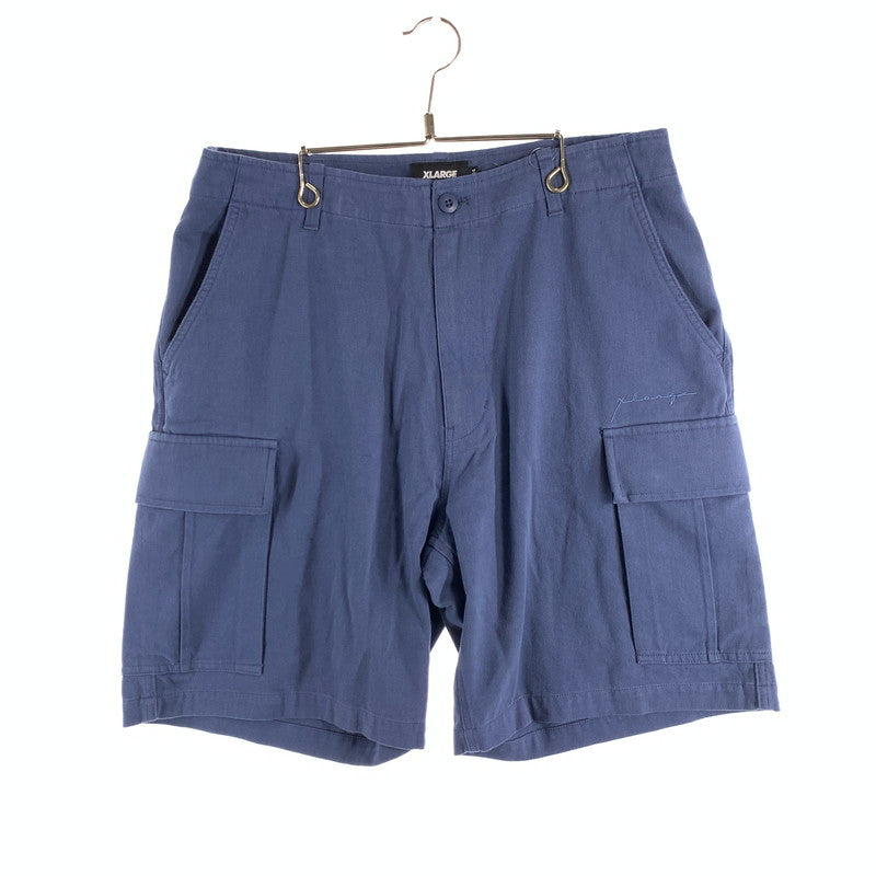 【中古品】【メンズ】 X-LARGE 101242031014 EMBROIDERED エクストララージ ハーフパンツ ショートパンツ ブランド 古着 153-260614-gm-20-fuz サイズ：W34 カラー：ネイビー 万代Net店