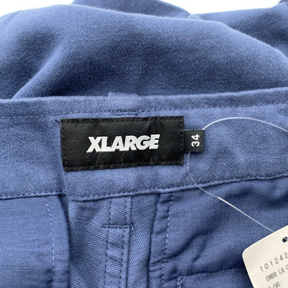 【中古品】【メンズ】 X-LARGE 101242031014 EMBROIDERED エクストララージ ハーフパンツ ショートパンツ ブランド 古着 153-260614-gm-20-fuz サイズ：W34 カラー：ネイビー 万代Net店