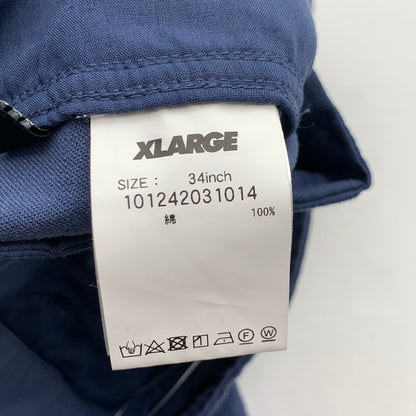 【中古品】【メンズ】 X-LARGE 101242031014 EMBROIDERED エクストララージ ハーフパンツ ショートパンツ ブランド 古着 153-260614-gm-20-fuz サイズ：W34 カラー：ネイビー 万代Net店