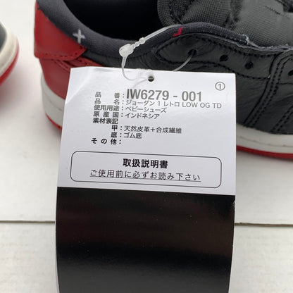 【中古美品】【キッズ】 NIKE ナイキ IW6279-001 AIR JORDAN 1 LOW OG エアジョーダン1 スニーカー 173-260923-gm-39-fuzh サイズ：15cm カラー：ブラック レッド 万代Net店