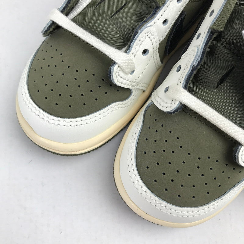 【中古美品】【キッズ】 TRAVIS SCOTT×NIKE トラヴィススコット ナイキ DO5441-200 PS AIR JORDAN 1 LOW OG SP "REVERSE OLIVE" KHAKI.WHITE/SIZE:13.0cm/シューレース.黒タグ.箱有 173-260913-io-01-fuzh 万代Net店