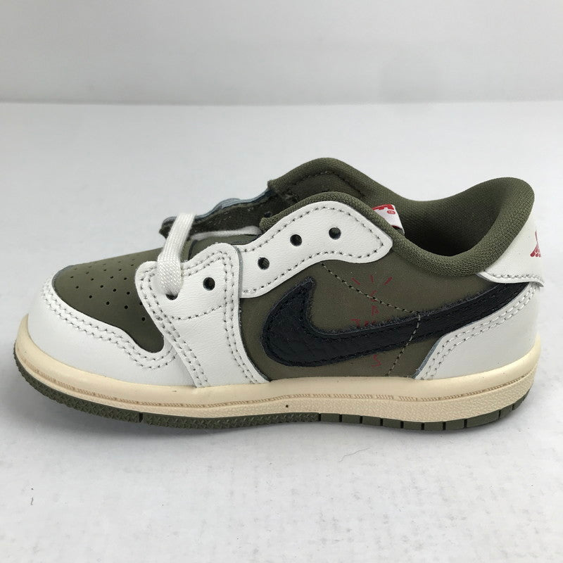 【中古美品】【キッズ】 TRAVIS SCOTT×NIKE トラヴィススコット ナイキ DO5441-200 PS AIR JORDAN 1 LOW OG SP "REVERSE OLIVE" KHAKI.WHITE/SIZE:13.0cm/シューレース.黒タグ.箱有 173-260913-io-01-fuzh 万代Net店