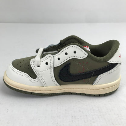 【中古美品】【キッズ】 TRAVIS SCOTT×NIKE トラヴィススコット ナイキ DO5441-200 PS AIR JORDAN 1 LOW OG SP "REVERSE OLIVE" KHAKI.WHITE/SIZE:13.0cm/シューレース.黒タグ.箱有 173-260913-io-01-fuzh 万代Net店