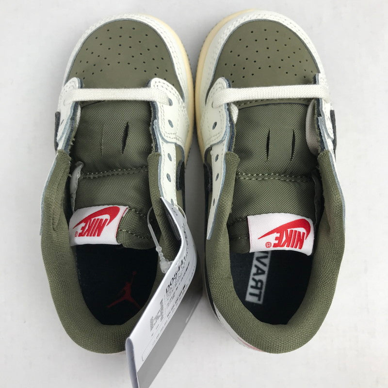 【中古美品】【キッズ】 TRAVIS SCOTT×NIKE トラヴィススコット ナイキ DO5441-200 PS AIR JORDAN 1 LOW OG SP "REVERSE OLIVE" KHAKI.WHITE/SIZE:13.0cm/シューレース.黒タグ.箱有 173-260913-io-01-fuzh 万代Net店