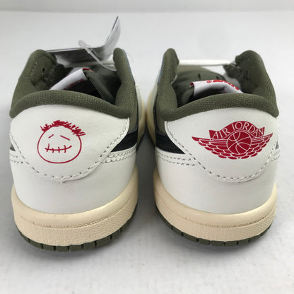 【中古美品】【キッズ】 TRAVIS SCOTT×NIKE トラヴィススコット ナイキ DO5441-200 PS AIR JORDAN 1 LOW OG SP "REVERSE OLIVE" KHAKI.WHITE/SIZE:13.0cm/シューレース.黒タグ.箱有 173-260913-io-01-fuzh 万代Net店
