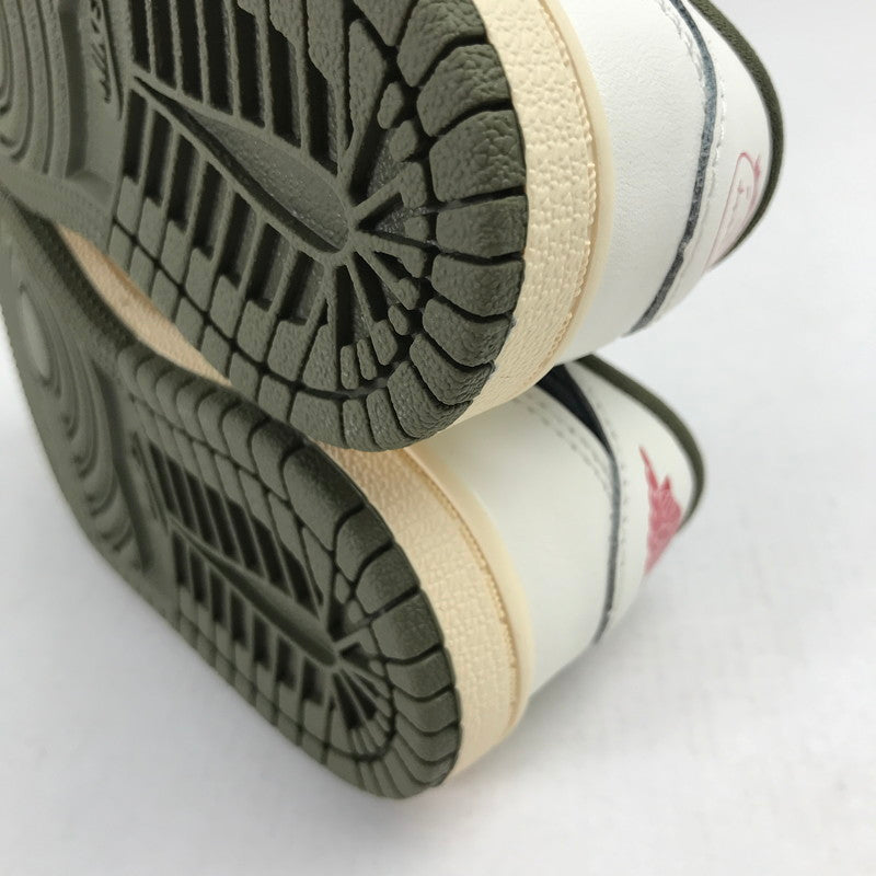 【中古美品】【キッズ】 TRAVIS SCOTT×NIKE トラヴィススコット ナイキ DO5441-200 PS AIR JORDAN 1 LOW OG SP "REVERSE OLIVE" KHAKI.WHITE/SIZE:13.0cm/シューレース.黒タグ.箱有 173-260913-io-01-fuzh 万代Net店
