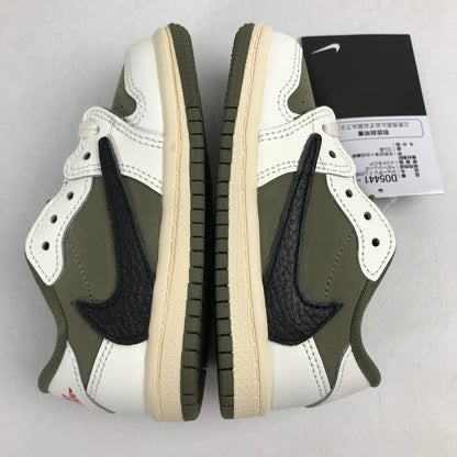 【中古美品】【キッズ】 TRAVIS SCOTT×NIKE トラヴィススコット ナイキ DO5441-200 PS AIR JORDAN 1 LOW OG SP "REVERSE OLIVE" KHAKI.WHITE/SIZE:13.0cm/シューレース.黒タグ.箱有 173-260913-io-01-fuzh 万代Net店