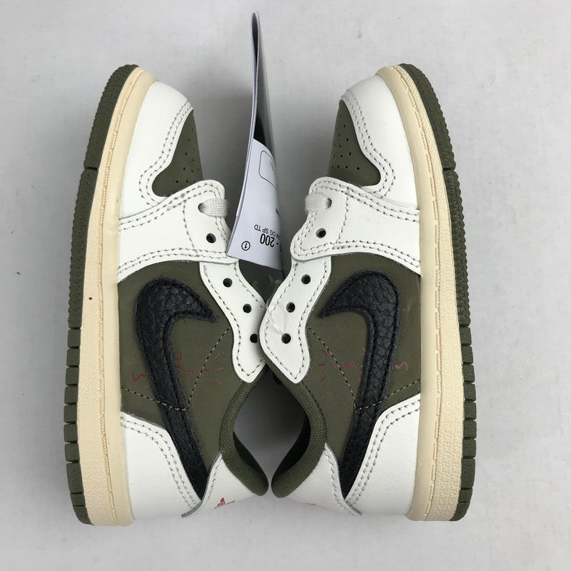 【中古美品】【キッズ】 TRAVIS SCOTT×NIKE トラヴィススコット ナイキ DO5441-200 PS AIR JORDAN 1 LOW OG SP "REVERSE OLIVE" KHAKI.WHITE/SIZE:13.0cm/シューレース.黒タグ.箱有 173-260913-io-01-fuzh 万代Net店