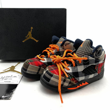 【中古美品】【キッズ】 NIKE ナイキ FD4813-008 AIR JORDAN５RETRO ”PLAID" MULTI CHECK SIZE:14.0cm 黒タグ・箱有 ※黒タグ・箱傷みあり 173-260811-io-60-fuzh カラー：マルチチェック 万代Net店