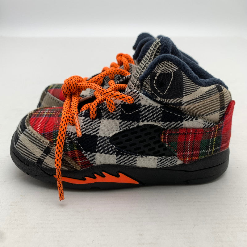 【中古美品】【キッズ】 NIKE ナイキ FD4813-008 AIR JORDAN５RETRO ”PLAID" MULTI CHECK SIZE:14.0cm 黒タグ・箱有 ※黒タグ・箱傷みあり 173-260811-io-60-fuzh カラー：マルチチェック 万代Net店