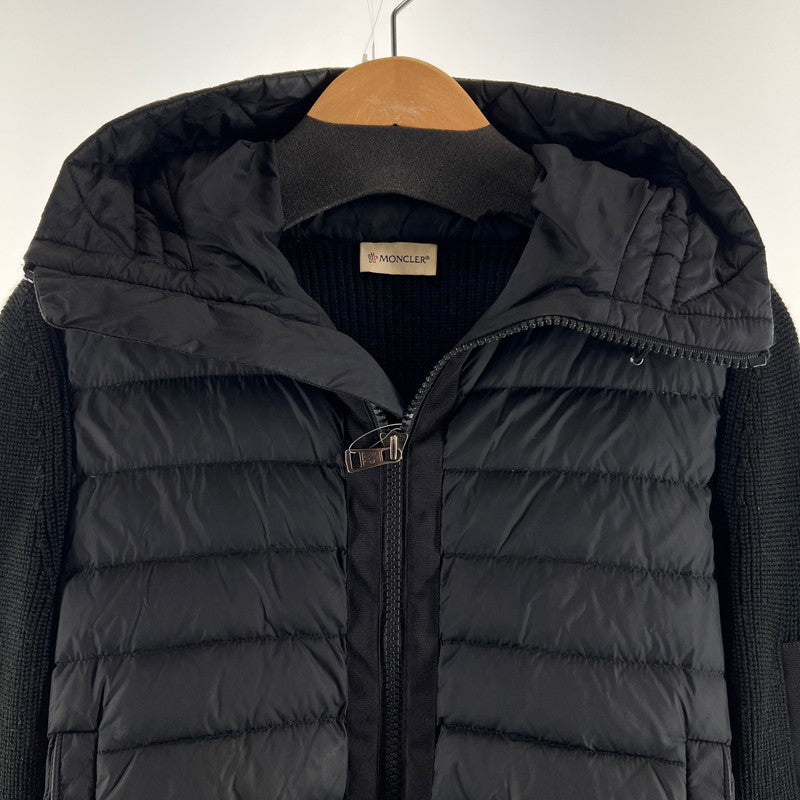 【中古品】【メンズ】 MONCLER モンクレール D20919402800-94789 MAGLIONE TRICOT CARDIGAN ダウン ジャケット ニット アウター コート 古着 141-260603-mh-09-fuz サイズ：S カラー：ブラック 万代Net店