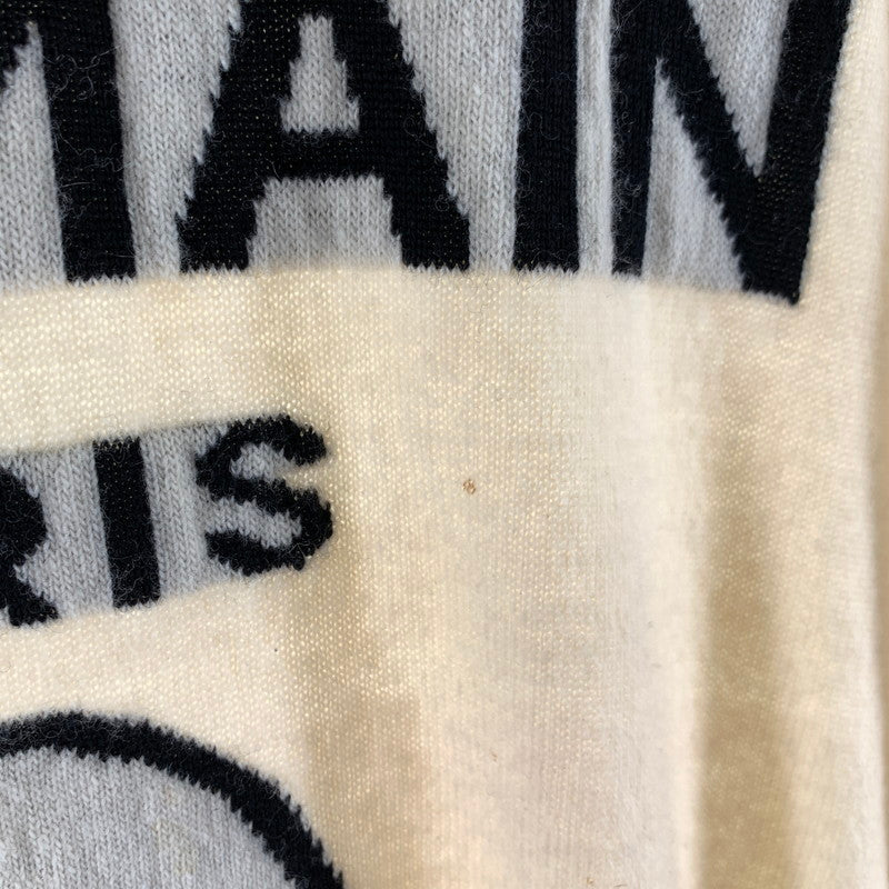 【中古品】【メンズ】 BALMAIN バルマン LOGO KNIT ロゴ ニット セーター トップス 長袖 古着 141-260607-mh-28-fuz サイズ：XS カラー：ホワイト レッド 万代Net店