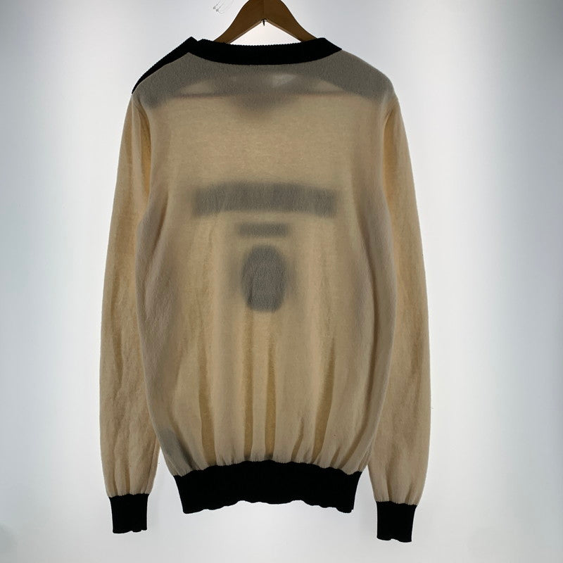 【中古品】【メンズ】 BALMAIN バルマン LOGO KNIT ロゴ ニット セーター トップス 長袖 古着 141-260607-mh-28-fuz サイズ：XS カラー：ホワイト レッド 万代Net店