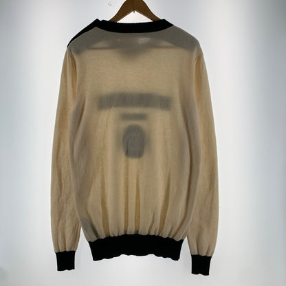 【中古品】【メンズ】 BALMAIN バルマン LOGO KNIT ロゴ ニット セーター トップス 長袖 古着 141-260607-mh-28-fuz サイズ：XS カラー：ホワイト レッド 万代Net店
