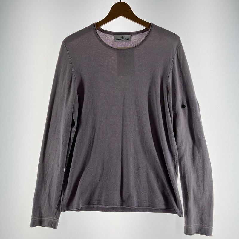 【中古品】【メンズ】 STONE ISLAND ストーンアイランド 6815569B9 CREW NECK KNIT クルーネック ニット 長袖 Tシャツ トップス 古着 141-260603-mh-07-fuz サイズ：S カラー：パープル 万代Net店