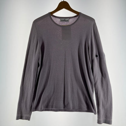 【中古品】【メンズ】 STONE ISLAND ストーンアイランド 6815569B9 CREW NECK KNIT クルーネック ニット 長袖 Tシャツ トップス 古着 141-260603-mh-07-fuz サイズ：S カラー：パープル 万代Net店