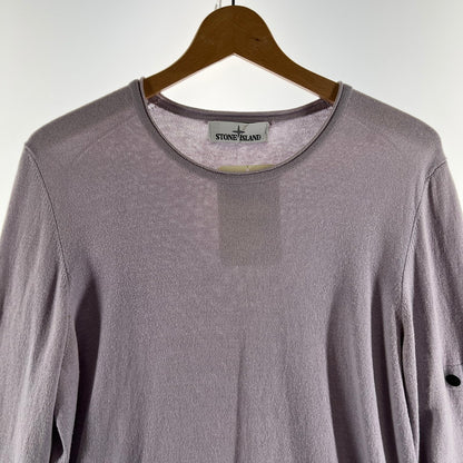 【中古品】【メンズ】 STONE ISLAND ストーンアイランド 6815569B9 CREW NECK KNIT クルーネック ニット 長袖 Tシャツ トップス 古着 141-260603-mh-07-fuz サイズ：S カラー：パープル 万代Net店