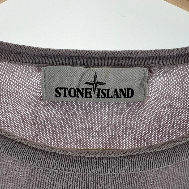 【中古品】【メンズ】 STONE ISLAND ストーンアイランド 6815569B9 CREW NECK KNIT クルーネック ニット 長袖 Tシャツ トップス 古着 141-260603-mh-07-fuz サイズ：S カラー：パープル 万代Net店