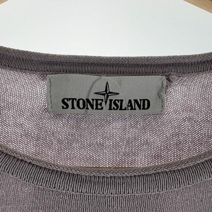 【中古品】【メンズ】 STONE ISLAND ストーンアイランド 6815569B9 CREW NECK KNIT クルーネック ニット 長袖 Tシャツ トップス 古着 141-260603-mh-07-fuz サイズ：S カラー：パープル 万代Net店