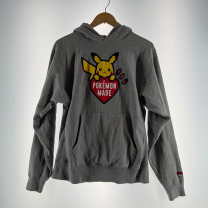 【中古品】【メンズ】 HUMAN MADE × POKEMON ヒューマンメイド ポケモン コラボ XX30CS006 HEAVY WEIGHT HOODIE ヘビーウェイト フーディ パーカー トップス 古着 141-260603-mh-04-fuz サイズ：M カラー：グレー 万代Net店