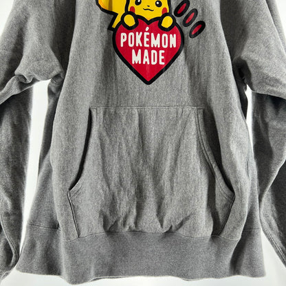 【中古品】【メンズ】 HUMAN MADE × POKEMON ヒューマンメイド ポケモン コラボ XX30CS006 HEAVY WEIGHT HOODIE ヘビーウェイト フーディ パーカー トップス 古着 141-260603-mh-04-fuz サイズ：M カラー：グレー 万代Net店