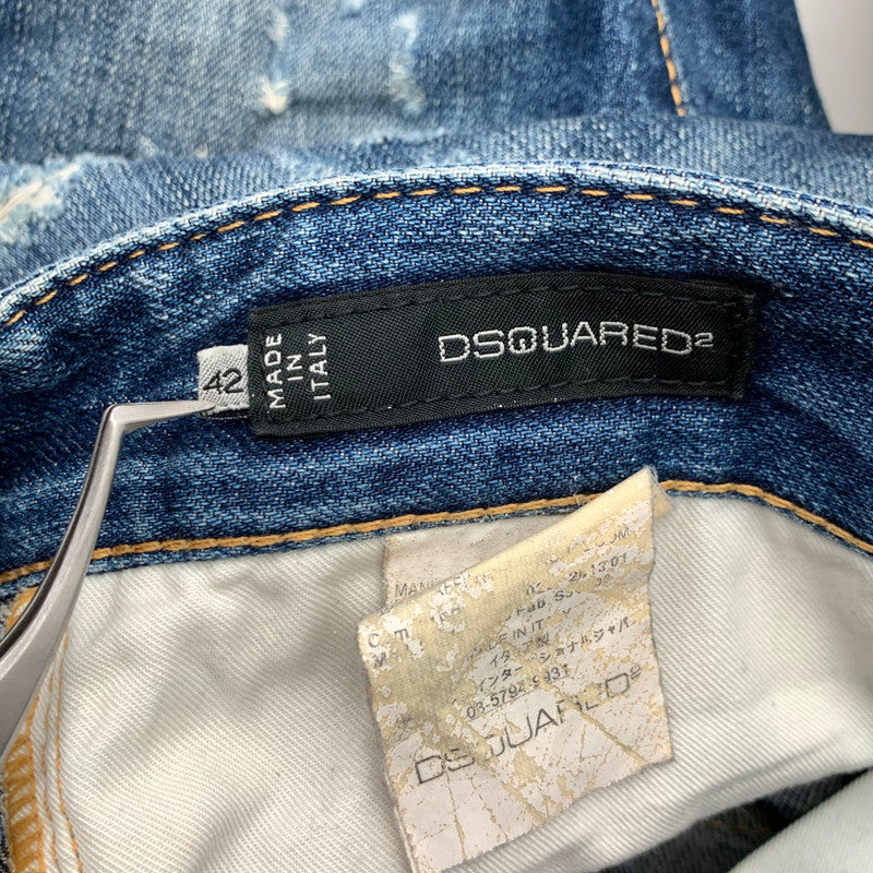 【中古品】【メンズ】 DSQUARED2 74LB0516 S30342 19SS TIDY BIKER JEAN ディースクエアード バイカージーンズ デニムパンツ ボトムス ブランド 古着 152-260606-gm-25-fuz サイズ：42 カラー：ブルー 万代Net店