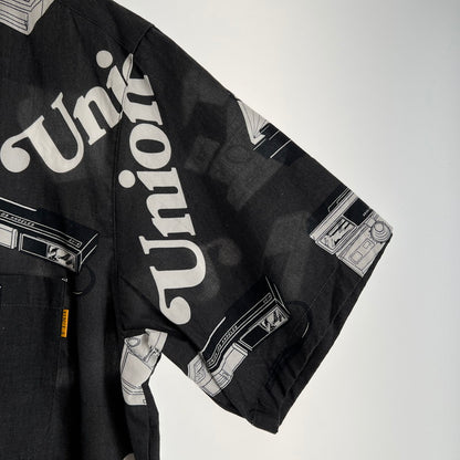 【中古美品】【メンズ】 UNION ユニオン SNAPSHOT WOVEN SHIRT 半袖 シャツ トップス 古着 142-260603-mh-02-fuz サイズ：03 カラー：ブラック 万代Net店
