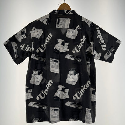 【中古美品】【メンズ】 UNION ユニオン SNAPSHOT WOVEN SHIRT 半袖 シャツ トップス 古着 142-260603-mh-02-fuz サイズ：03 カラー：ブラック 万代Net店